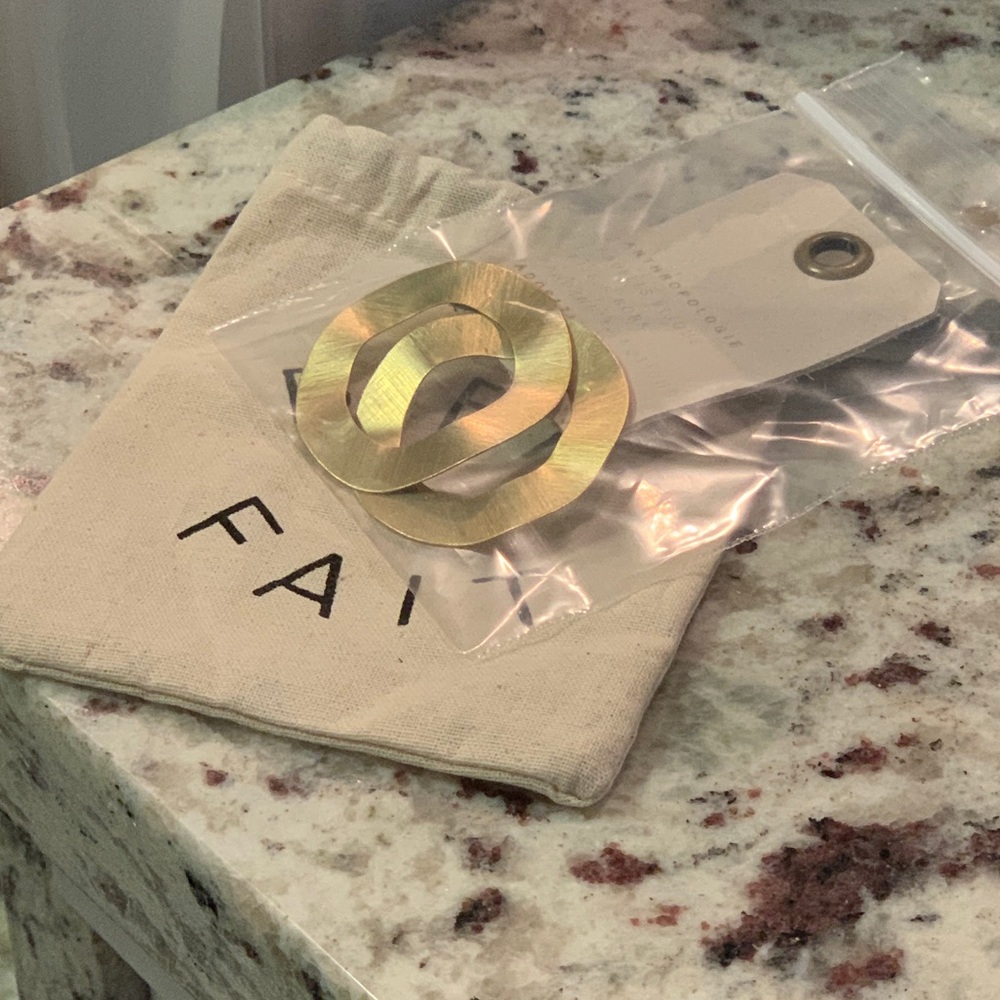 NEW Anthropologie Gold Stud Circle Earrings